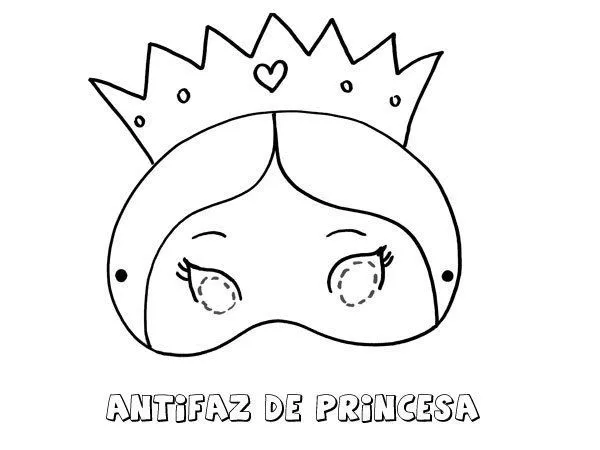 Antifaz de princesa. Dibujos para colorear con los niños ...