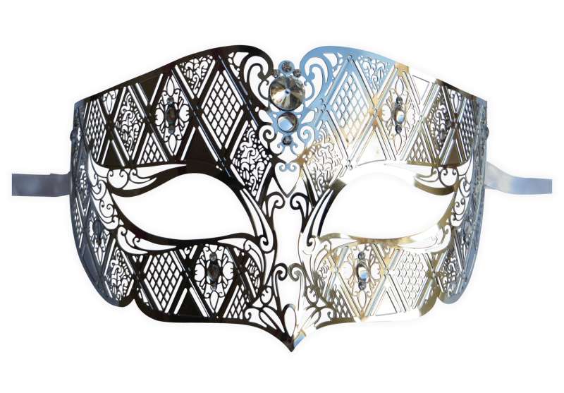 Antifaz Veneciano para Hombre en Metal Plata : Mask-Shop.com
