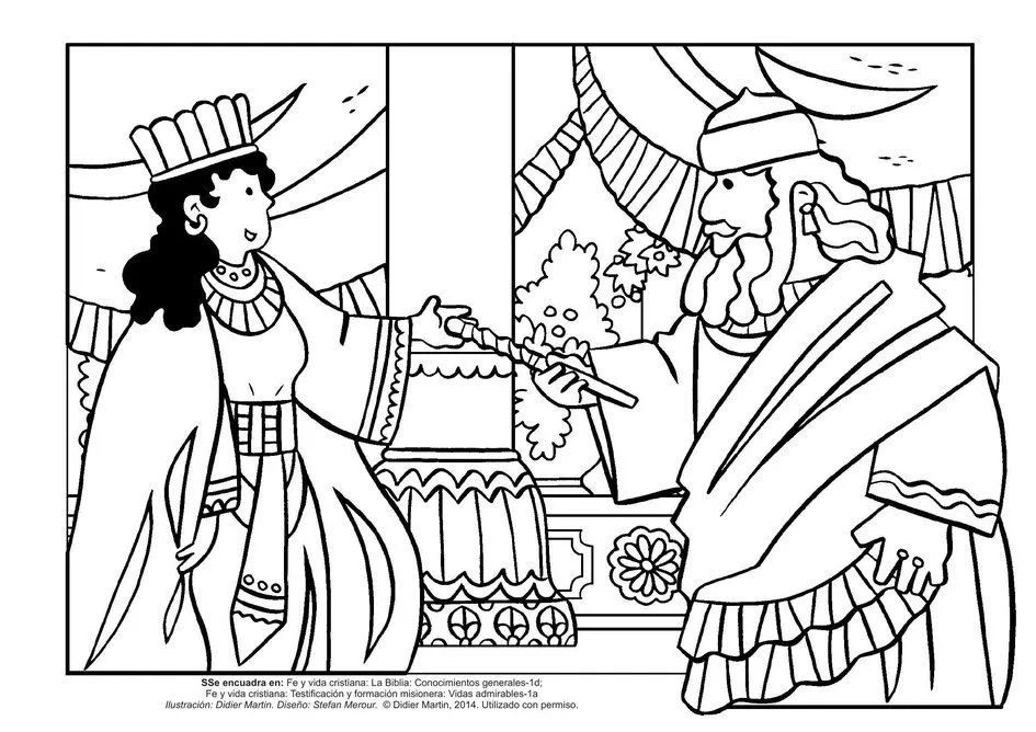 Antiguo Testamento: La hermosa y valiente reina Ester—Página para colorear | Rincón de las maravillas Antiguo Testamento: La hermosa y valiente reina Ester—Página para colorear | Rincón de las maravillas