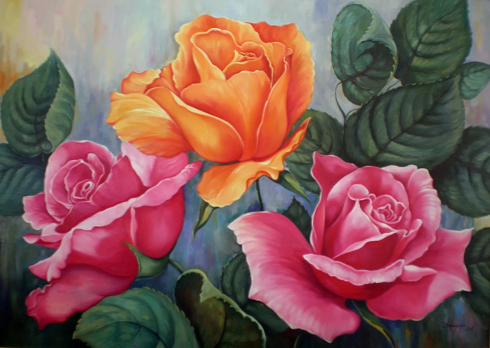 Rosas pintadas a oleo - Imagui