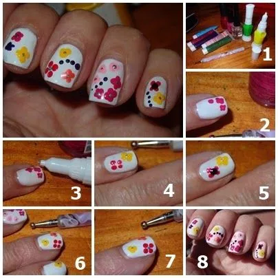 Anyol blog: Manicuras con flores, Tutorial Fácil Anyol blog: Manicuras con flores, Tutorial Fácil