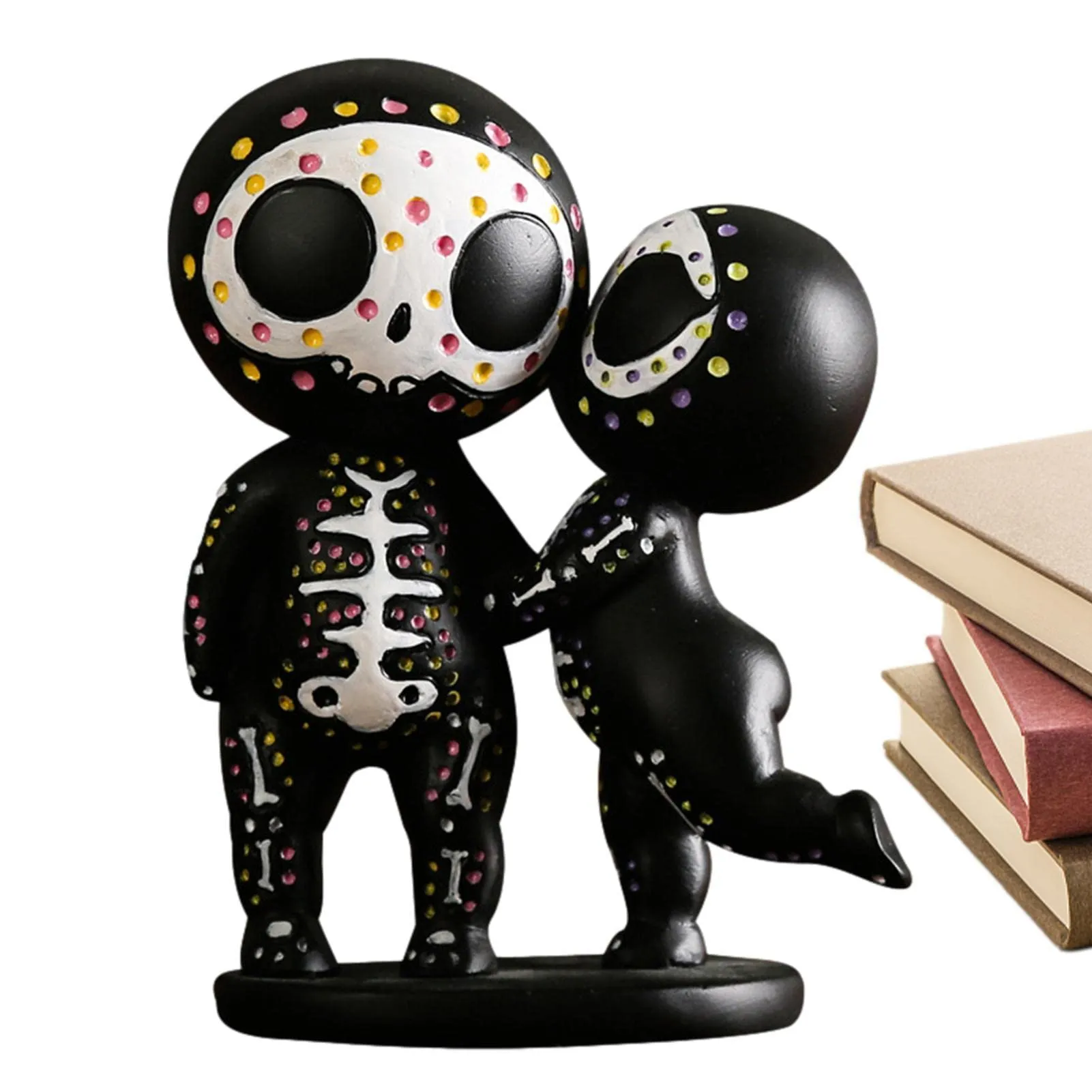 AOCATE Figuras de Pareja de Calaveras, Bonitas figuritas de Calavera de azúcar artesanías de Resina, Mano AOCATE Figuras de Pareja de Calaveras, Bonitas figuritas de Calavera de azúcar artesanías de Resina, Mano