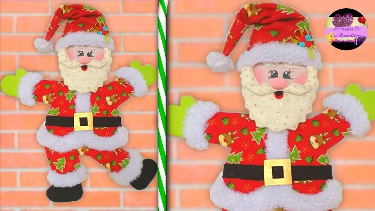 Aplique o cuelga puertas navideño de papa noel en técnica cartonaje (Moldes Gratis) | GdC - YouTube Aplique o cuelga puertas navideño de papa noel en técnica cartonaje (Moldes Gratis) | GdC - YouTube