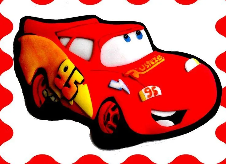 aplique de rayo mcqueen de cars elaborado en foami | Muñecos ...