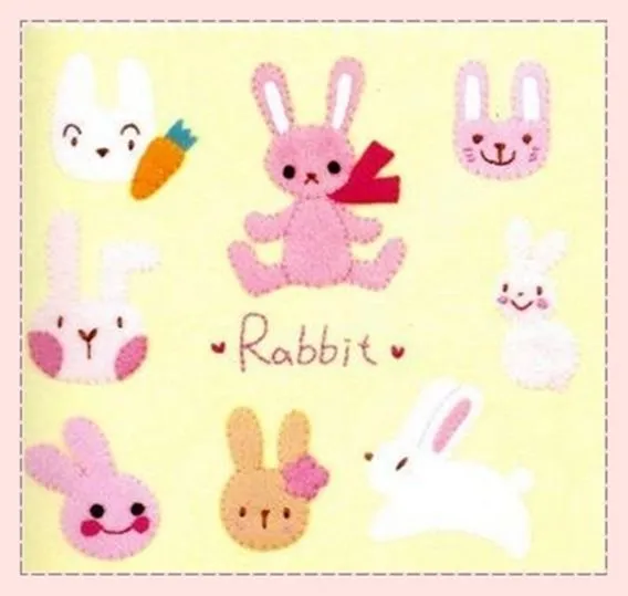Apliques Cute Conejitos de fieltro | Silvi craft