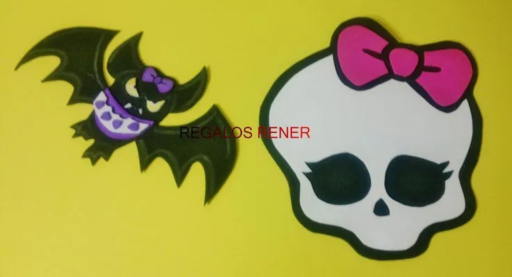 Apliques pared Monster High en goma eva | Figuras, caritas en goma ...