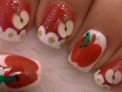 Apple Nail Art / Arte para las uñas con diseño de manzana - YouTube Apple Nail Art / Arte para las uñas con diseño de manzana - YouTube