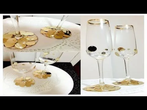 APRENDA A DECORAR COPAS PARA BODAS (BODAS DE ORO) - YouTube