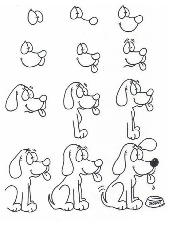 Pasos a seguir para dibujar un perro - Imagui