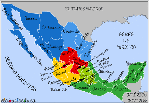 Aprende los Estados y las Capitales de México