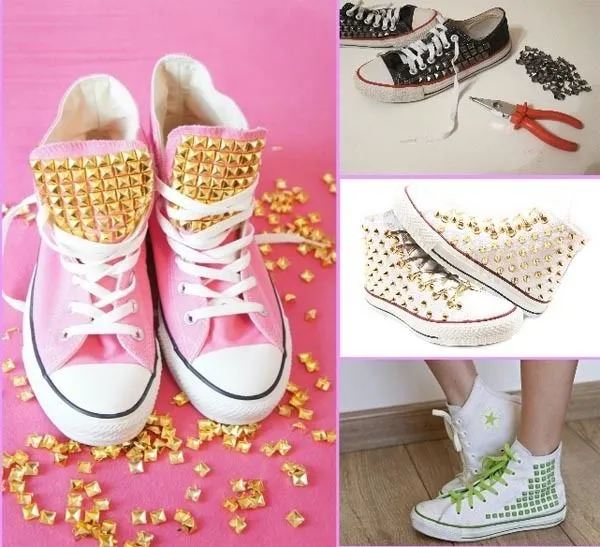 Aprende A Decorar Zapatos Con Telas-pedrería-tachuelas Y Más