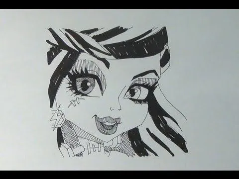 Aprende a dibujar la cara de Frankie Stein de las Monster High ... Aprende a dibujar la cara de Frankie Stein de las Monster High ...