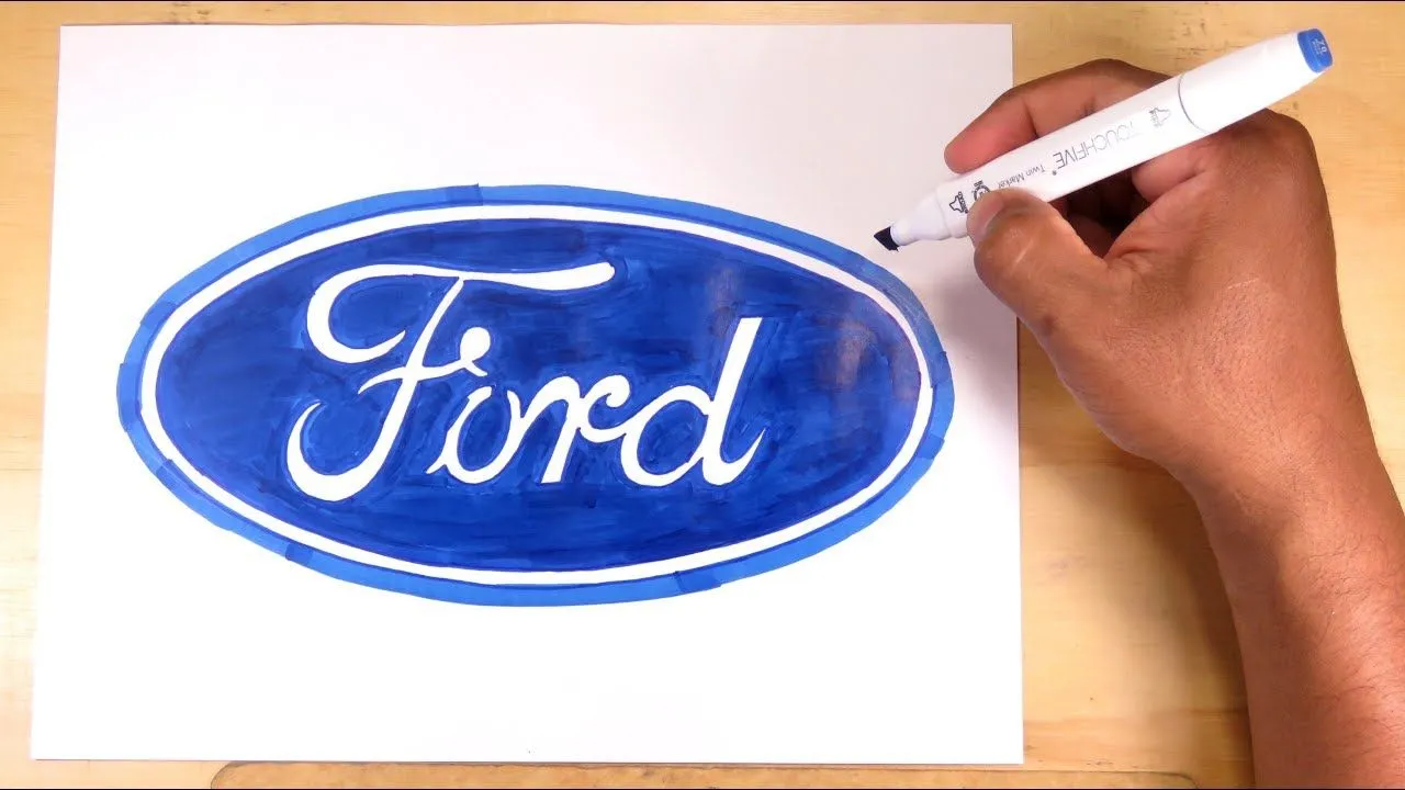 Aprende a dibujar el logo oficial de Ford Motors - YouTube Aprende a dibujar el logo oficial de Ford Motors - YouTube