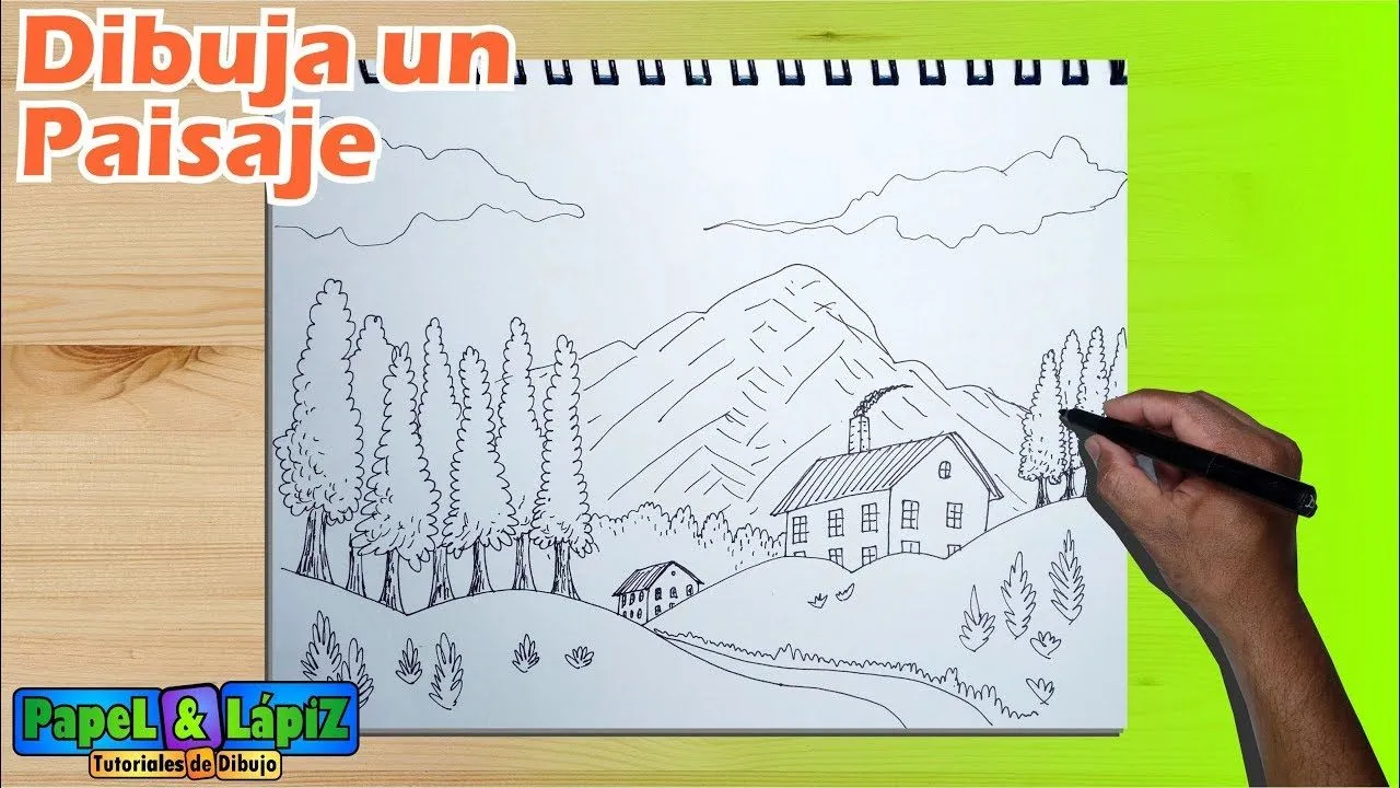 Aprende a dibujar un paisaje paso a paso - YouTube