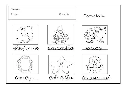 APRENDE A ESCRIBIR LA E DE ELEFANTE Y PINTALO APRENDE A ESCRIBIR LA E DE ELEFANTE Y PINTALO