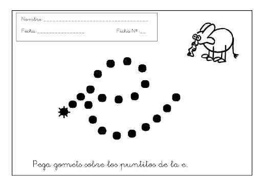 APRENDE A ESCRIBIR LA LETRA E. EJERCICIOS DE CALIGRAFIA INFANTIL