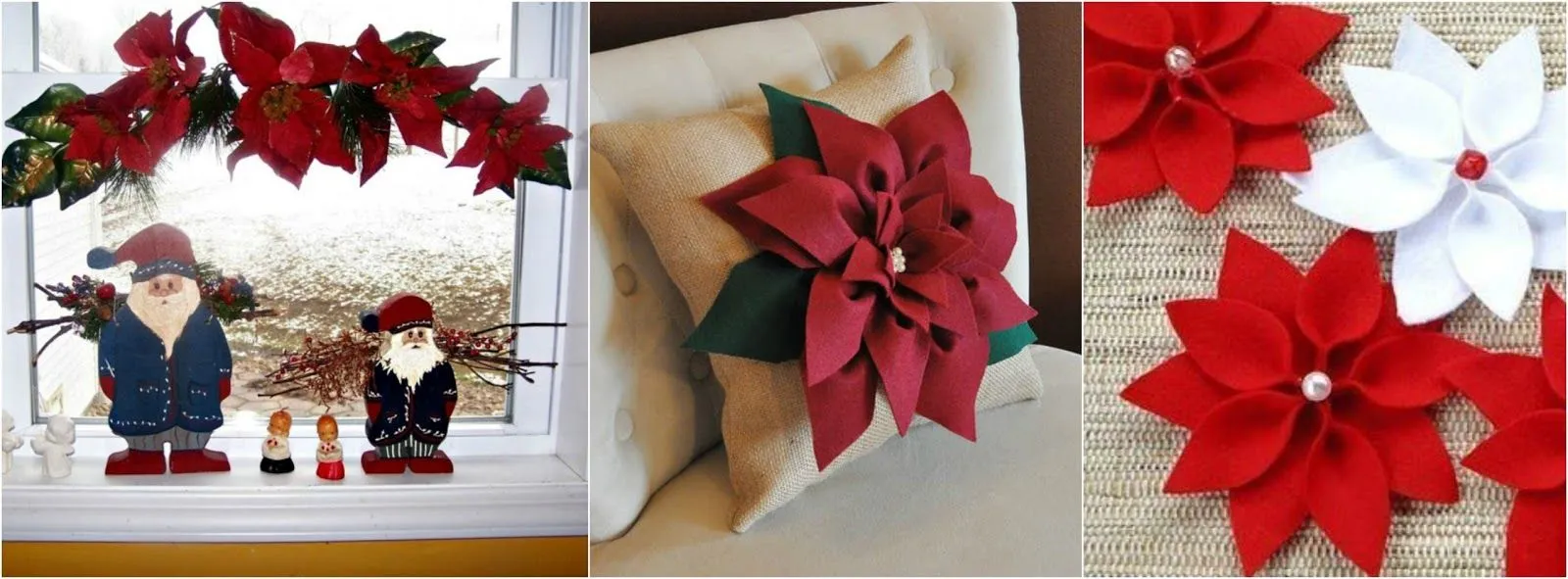 Aprende cómo hacer flores navideñas con fieltro y cartulina ~ Haz Manualidades Aprende cómo hacer flores navideñas con fieltro y cartulina ~ Haz Manualidades