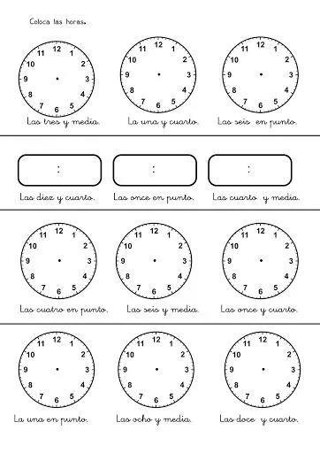 APRENDE A LEER EL RELOJ. EJERCICIOS PARA APRENDER A DECIR LA HORA APRENDE A LEER EL RELOJ. EJERCICIOS PARA APRENDER A DECIR LA HORA