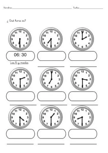 APRENDE A LEER EL RELOJ. EJERCICIOS PARA APRENDER A DECIR LA HORA APRENDE A LEER EL RELOJ. EJERCICIOS PARA APRENDER A DECIR LA HORA