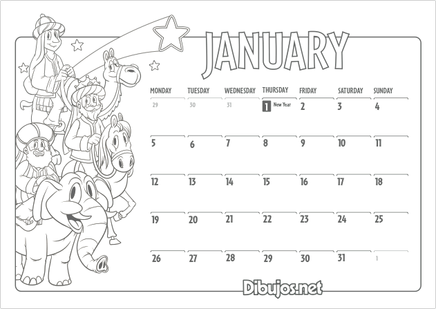 Aprende los meses del año en inglés con el '2015 Calendar Coloring ... Aprende los meses del año en inglés con el '2015 Calendar Coloring ...