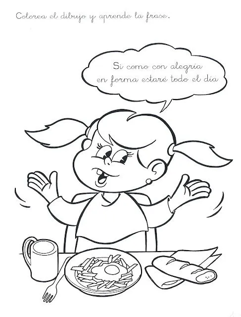 Niño alimentandose sanamente para colorear - Imagui Niño alimentandose sanamente para colorear - Imagui