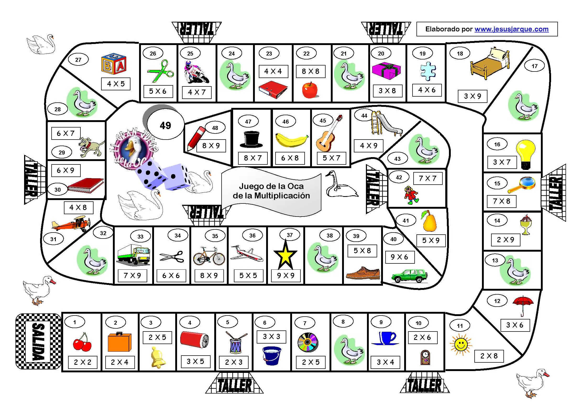Aprende las tablas de multiplicar con este Juego de la Oca Aprende las tablas de multiplicar con este Juego de la Oca