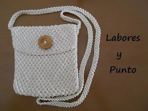 Aprende a tejer un bolso pequeño de colgar en dos agujas: Parte 1 ...