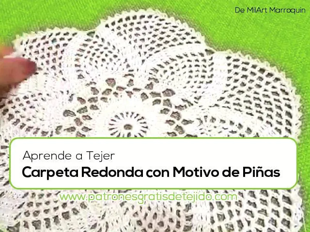Aprende a Tejer una Carpeta con motivo de Piñas al Crochet ... Aprende a Tejer una Carpeta con motivo de Piñas al Crochet ...