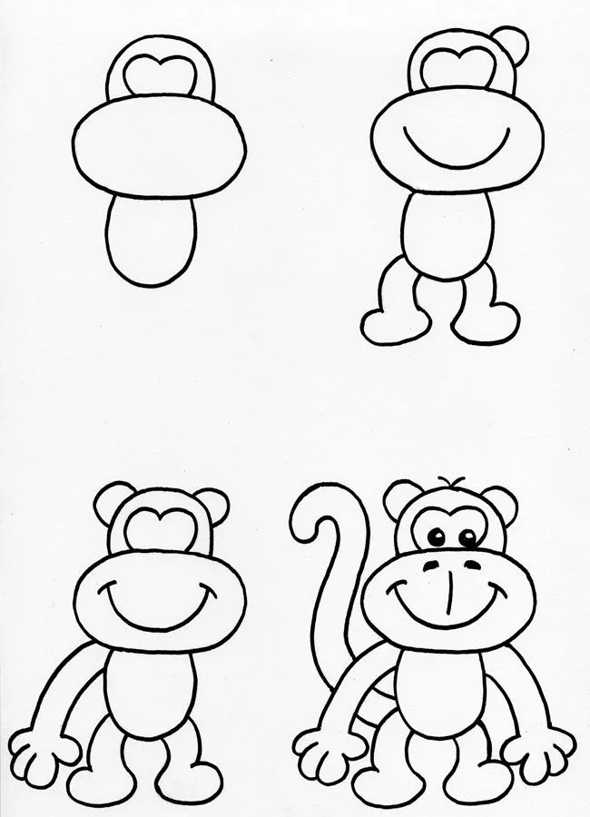 Aprendemos a dibujar… un mono | Un rincón en casa Aprendemos a dibujar… un mono | Un rincón en casa