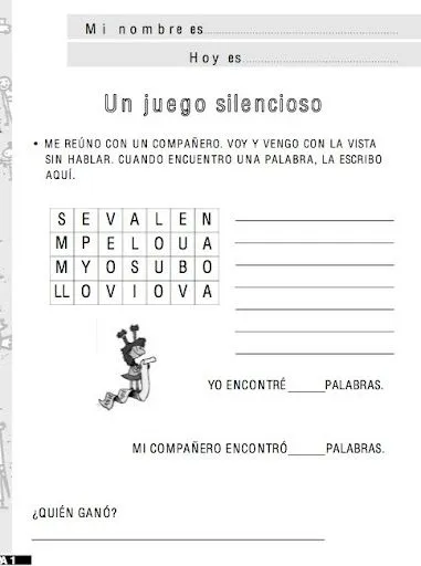 APRENDER ACTIVIDADES DE JUEGOS DE PALABRAS