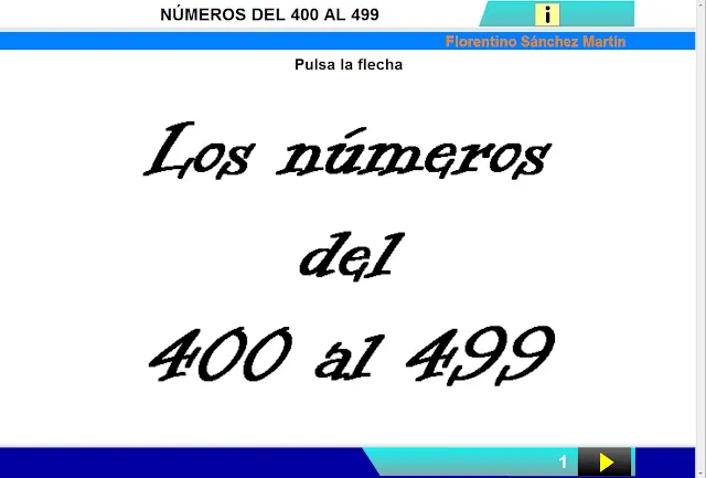 APRENDER ES DIVERTIDO 1º Y 2º: Los números del 400 al 499. APRENDER ES DIVERTIDO 1º Y 2º: Los números del 400 al 499.