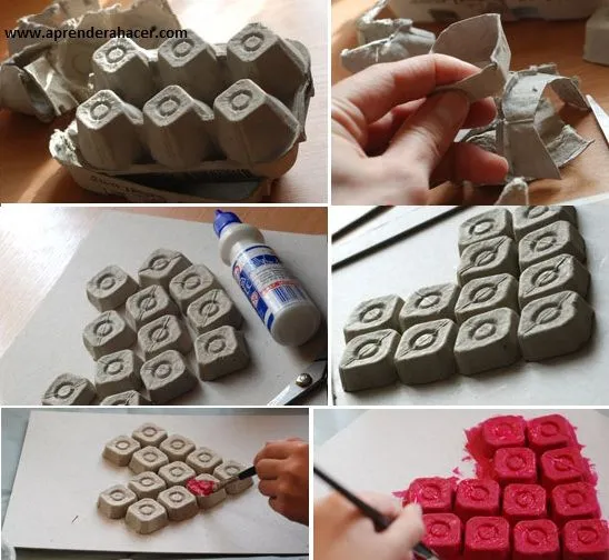 Cuadro de corazon con material reciclado | Manualidades Aprender a ... Cuadro de corazon con material reciclado | Manualidades Aprender a ...