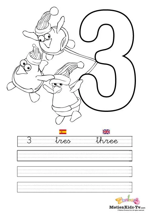 aprender-los-numeros-3-tres- ...