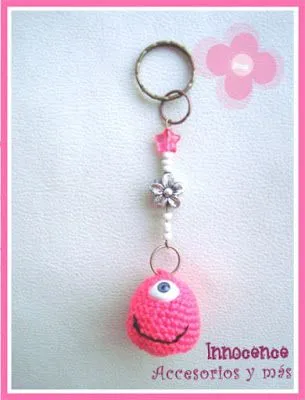 Aprendiendo a...": Llavero tejido a crochet con mostacillas ... Aprendiendo a...": Llavero tejido a crochet con mostacillas ...
