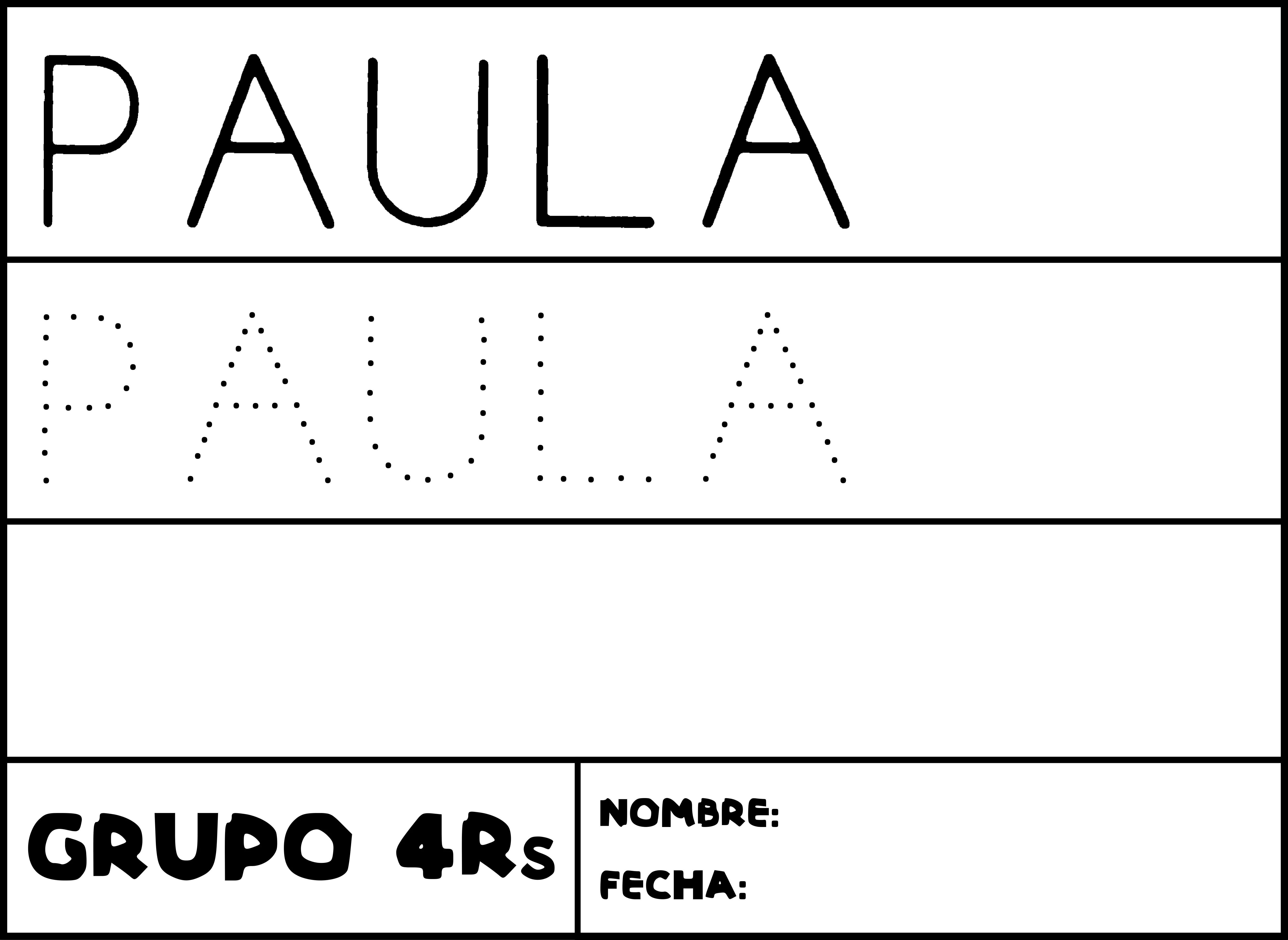 Aprendiendo a escribir: nombres | cuatroerres