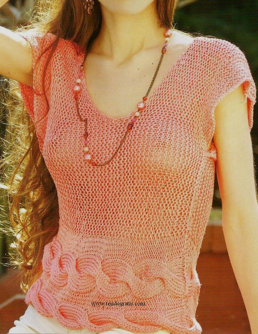 Aprendiendo a tejer: DOS AGUJAS - Remera