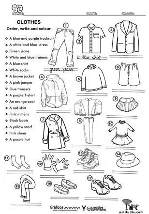 Clothes para colorear - Imagui