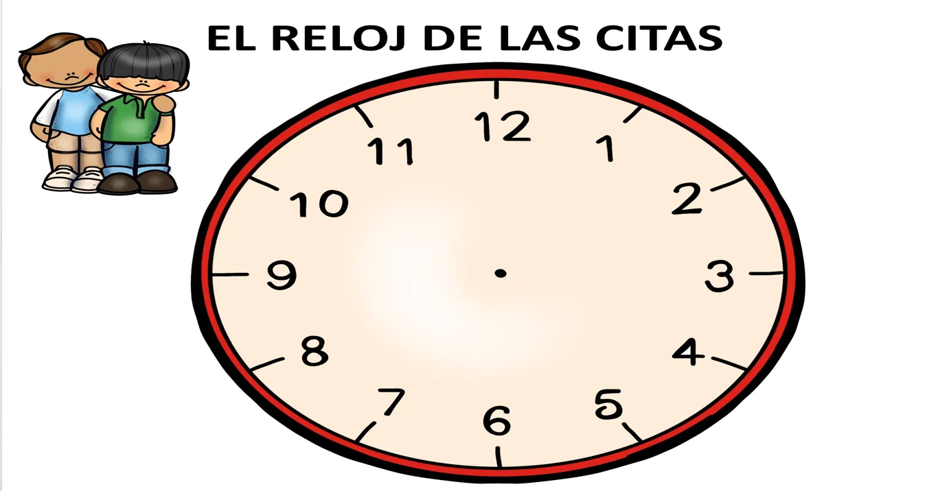 Aprendizaje cooperativo el reloj de las citas Plantilla editable Aprendizaje cooperativo el reloj de las citas Plantilla editable