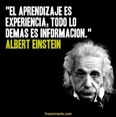 El aprendizaje es experiencia, todo lo demás es información ...