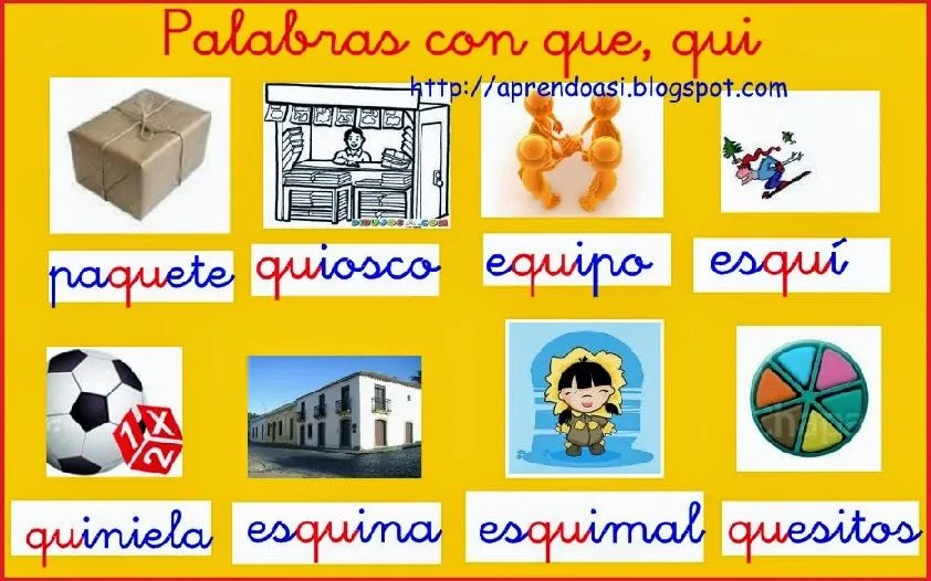 APRENDO ASÍ: PALABRAS CON CA, CO, CU, QUE, QUI