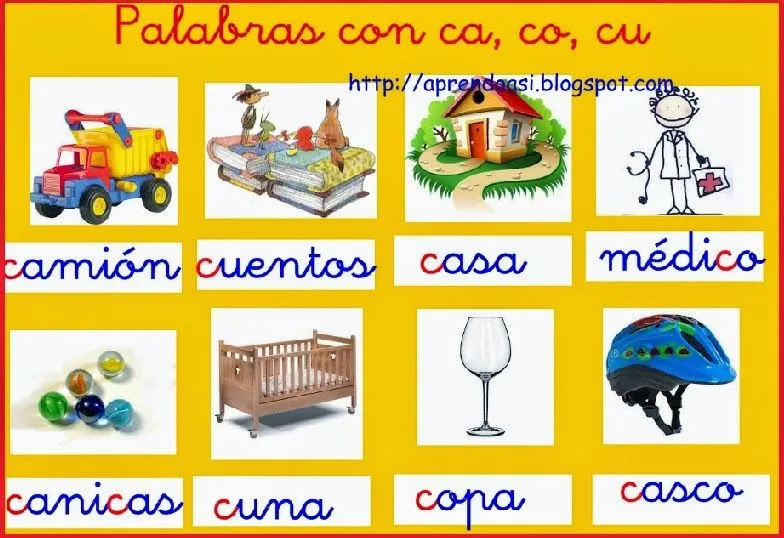 APRENDO ASÍ: PALABRAS CON CA, CO, CU, QUE, QUI