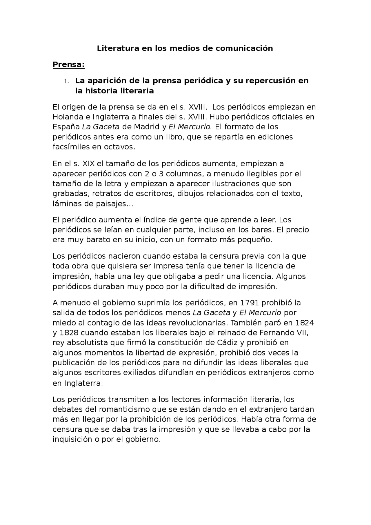 Apuntes de Medios de comunicación (Asignatura optativa) - Apuntes de Idioma Español | Docsity Apuntes de Medios de comunicación (Asignatura optativa) - Apuntes de Idioma Español | Docsity