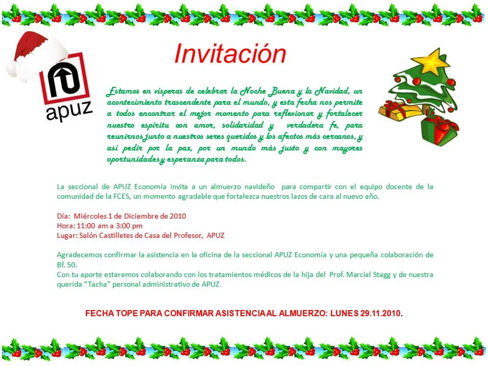 Apuz: Almuerzo de navidad APUZ Economía