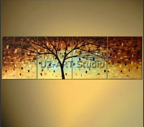 Árbol abstracto, colores de pintura, arte moderno, hechos a mano ... Árbol abstracto, colores de pintura, arte moderno, hechos a mano ...