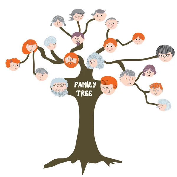 Árbol genealógico - divertidos dibujos animados — Vector stock ...