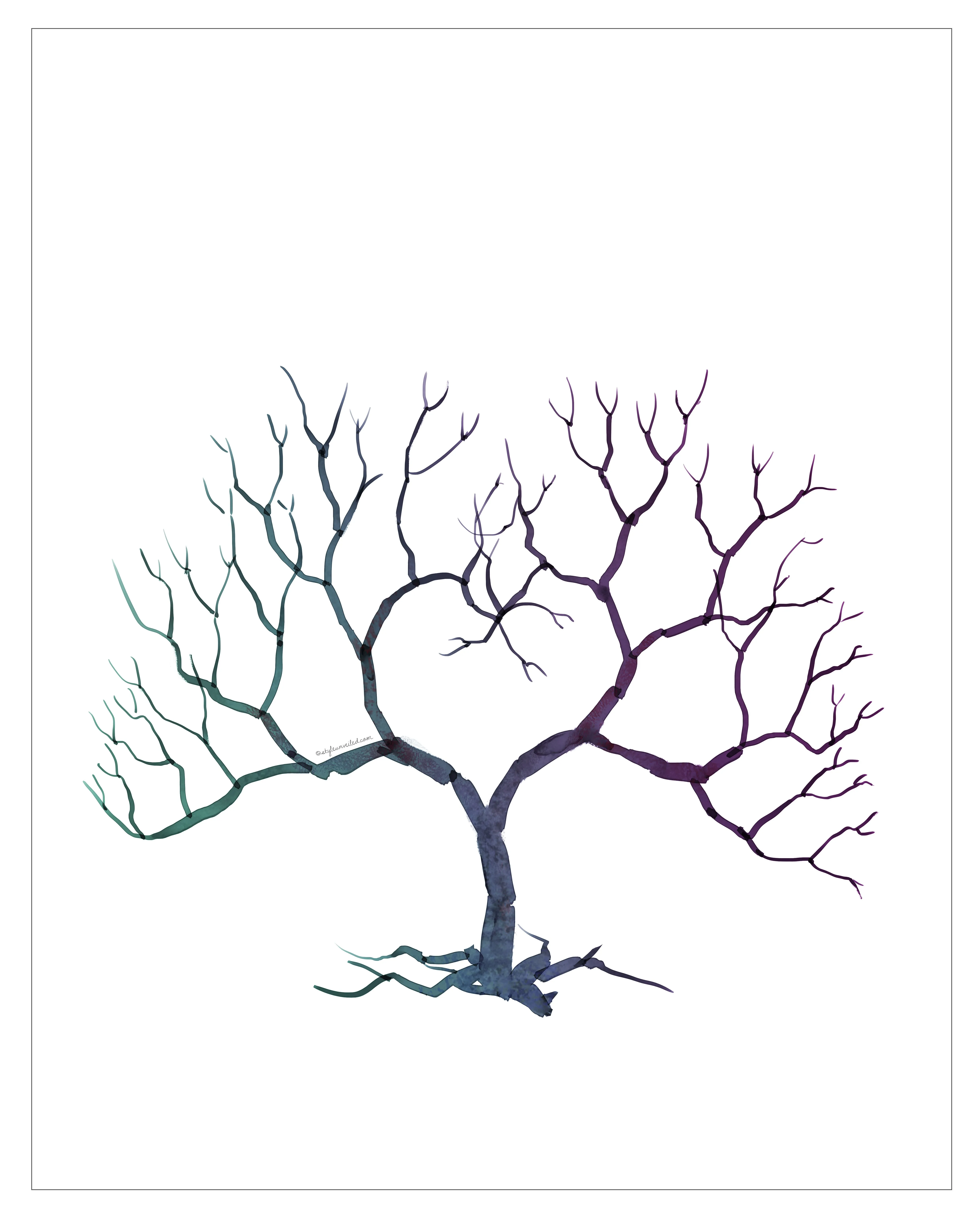 Árbol de huellas imprimible | Mi boda diy