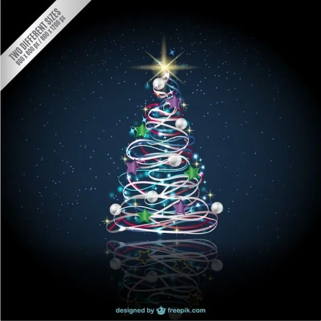 Árbol de Navidad con cielo estrellado | Descargar Vectores gratis Árbol de Navidad con cielo estrellado | Descargar Vectores gratis