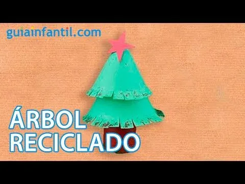 Árbol de Navidad. Manualidad reciclada para niños - YouTube Árbol de Navidad. Manualidad reciclada para niños - YouTube