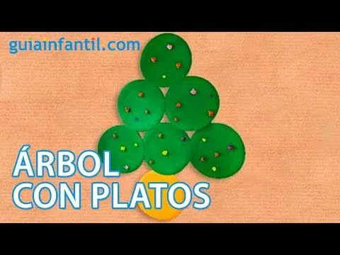 Árbol de Navidad con platos. Manualidad para niños - YouTube Árbol de Navidad con platos. Manualidad para niños - YouTube