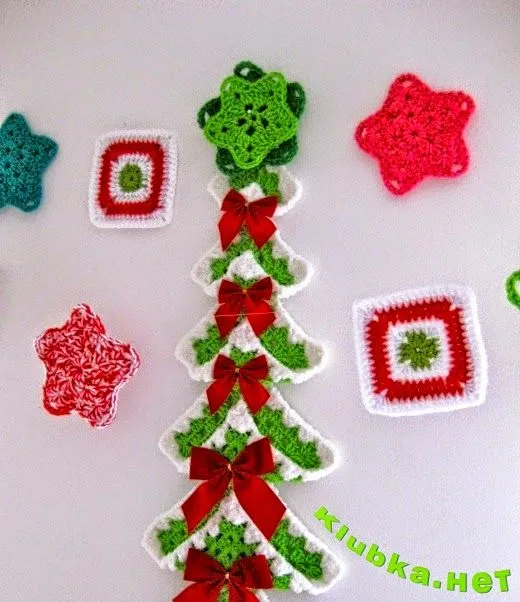 Arbol de Navidad tejido al crochet con grannys! con paso a paso ... Arbol de Navidad tejido al crochet con grannys! con paso a paso ...